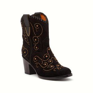 Frye New Boots BLACK Luxe Studs Italian Suede Leather Women's 9.5